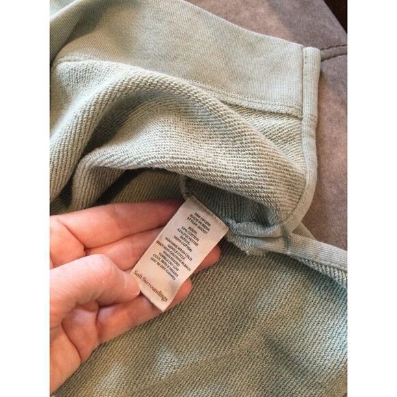 Soft Surroundings Crochet French Terry Tunic Top Size Large Teal Blue Boho Beach - Picture 10 of 12